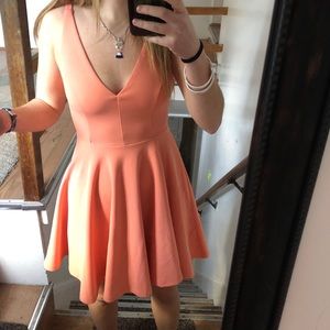 Lulu’s Peach fit and flare dress
